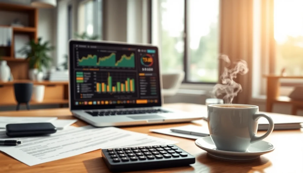 신용카드 현금화 분석을 위한 현대적인 금융 작업 공간의 이미지