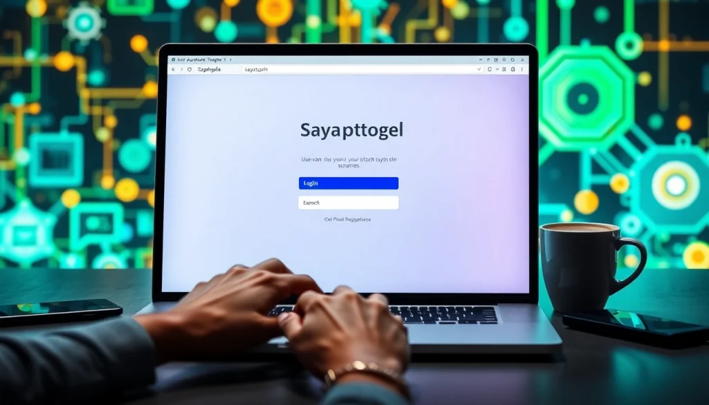 Masuk ke sayaptogel login dengan antarmuka digital yang modern dan profesional.