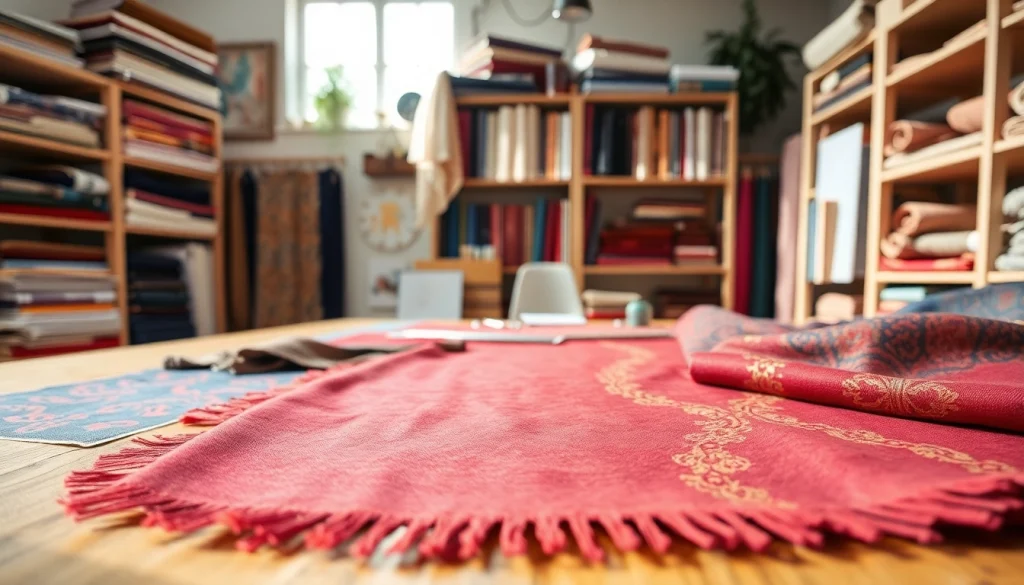 Bekijk Punta di Roma stoffen in een kleurrijke ontwerpstudio met een creatieve ambiance.