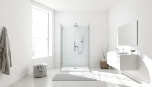 Entdecken Sie die zeitgemäße Sonni sanitär Duschinstallation in einem stilvollen Badezimmer.