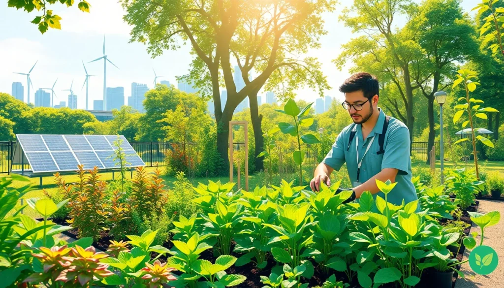 Engage with https://www.unsustainablemagazine.com through a vibrant urban garden showcasing environmental sustainability.