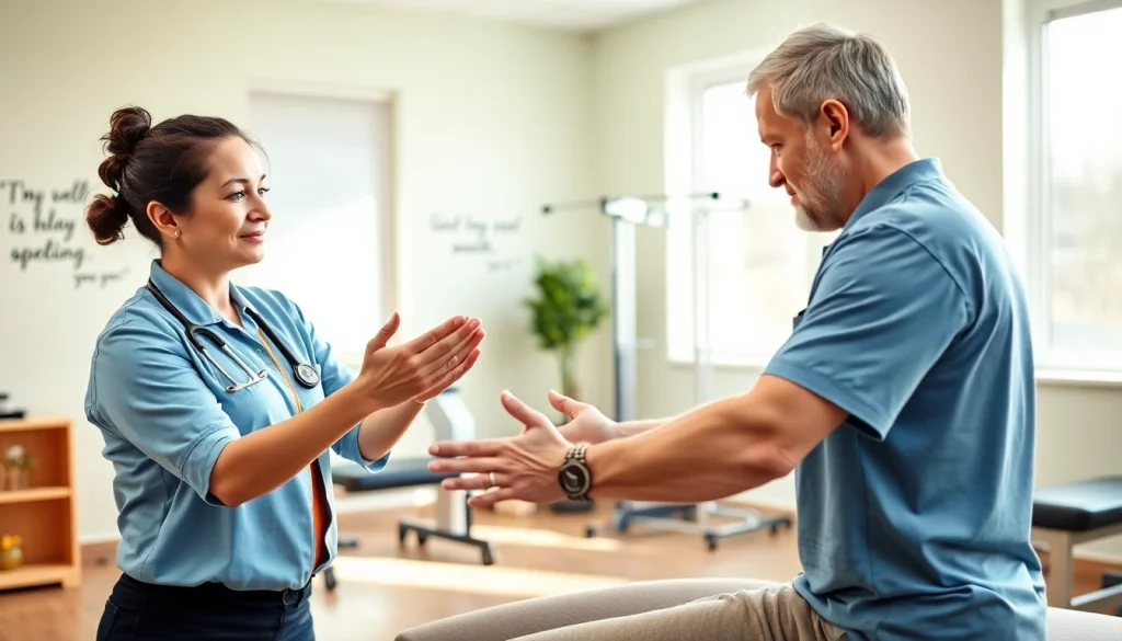 Engaging therapy session at Health in Motion Rehabilitation, showcasing expert guidance and support.