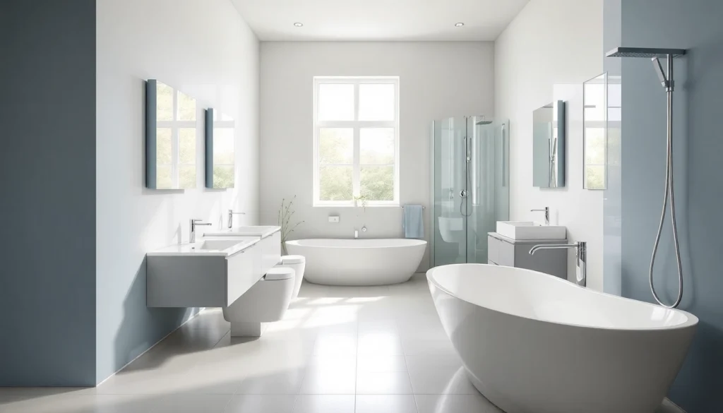 Stimming neues Badezimmer mit Sonni Sanitär Badprodukten in elegantem Design.