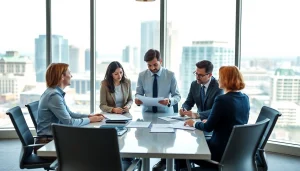 Clients receiving expert advice on wealth management San Antonio in a modern office setting.