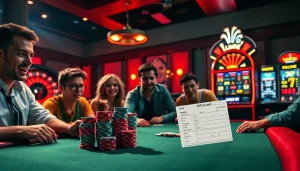 Experience the thrill at 'okfun com' with players enjoying an immersive poker night.