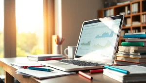 Engaging display of nursing research paper topics on a modern workspace featuring a laptop.