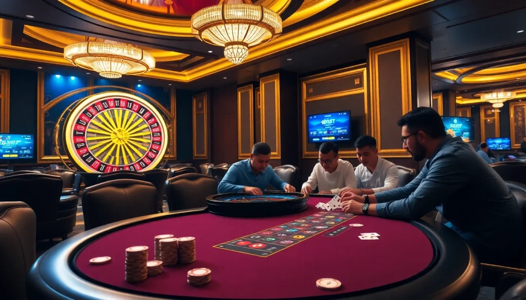 Experience exciting gameplay at i9bet's stylish poker table with vibrant chips and cards.