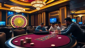 Experience exciting gameplay at i9bet's stylish poker table with vibrant chips and cards.