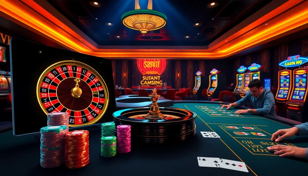 S88VIP showcases an exciting online casino interface with poker chips and a vibrant roulette wheel.