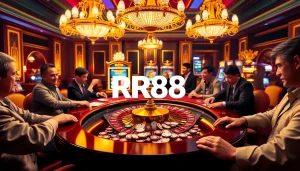 RR88 players engaging in a thrilling casino experience at a roulette table.
