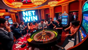 Experience the excitement of net win at a dynamic casino with roulette and slot machines.