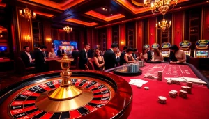 Engage in thrilling games at s88vip casino with vibrant roulette and poker tables.