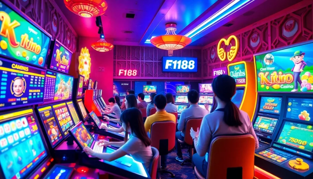 Experience the vibrant world of แบรนด์ F168 online gaming with interactive scenes of exciting gameplay.