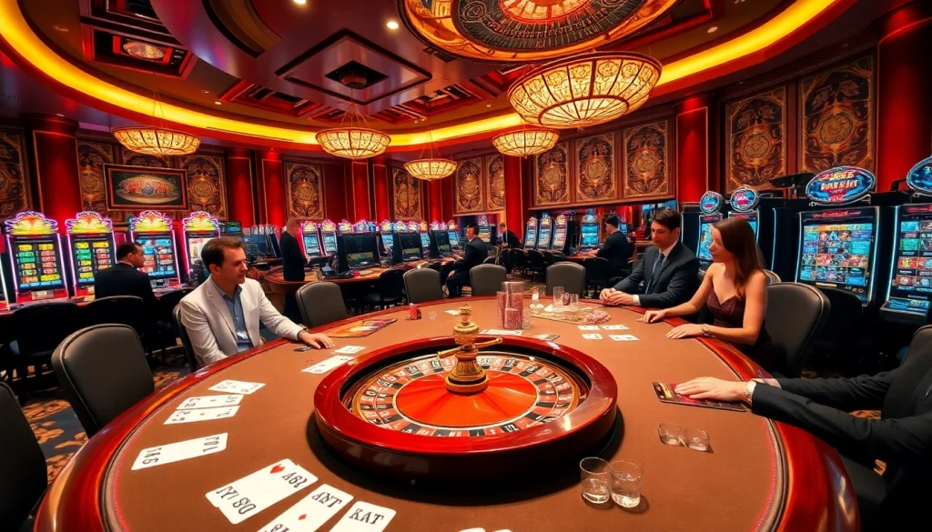 Engaged players at a luxurious casino table showcasing แบรนด์ F168 excitement and professionalism.