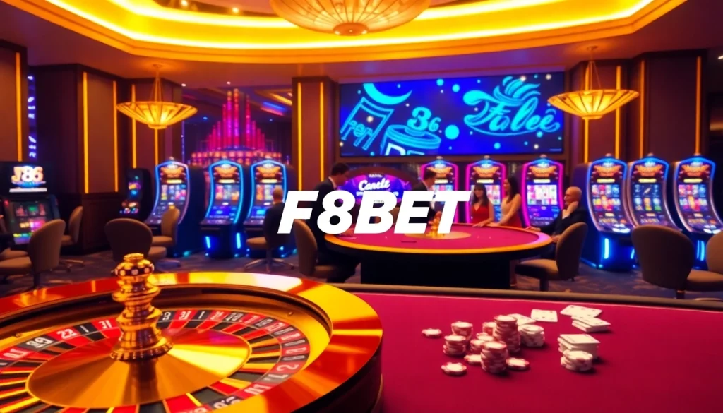 Experience the excitement of F8BET with immersive casino visuals, roulette, and poker action.
