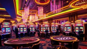 Experience the excitement of playing DRAGON222 slot machines in a luxurious casino environment.