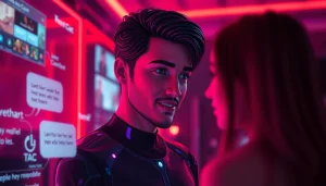 Engaging AI character in sex chat AI environment showcasing interactive conversation.