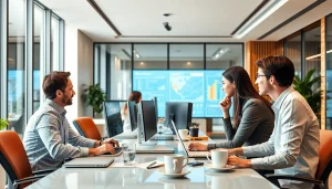 IT Dienstleister Wien bietet professionelle IT-Lösungen in einem modernen Büro.