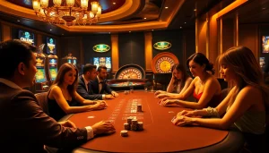 Experience the thrill of KJC ONL with players engaging in professional poker and vibrant casino activities.