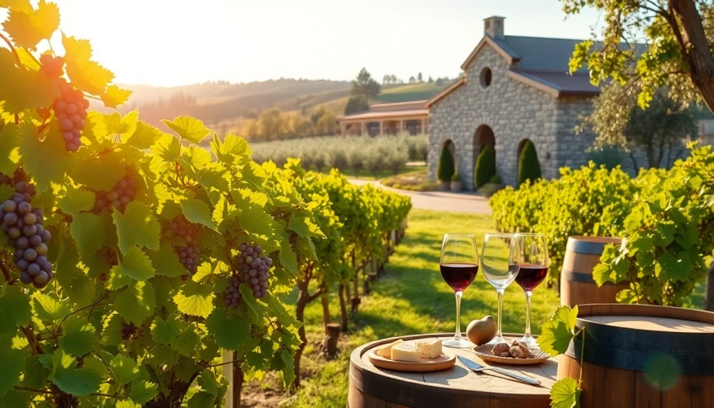Experience the charm of a Winery Sacramento, showcasing lush vineyards and a welcoming atmosphere with wine tasting elements.