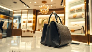 명품 이미테이션을 세련되게 배치한 럭셔리 부티크의 이미지