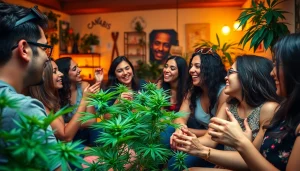 Le Green Guyz club cannabis madrid animé où des amis partagent des moments agréables.
