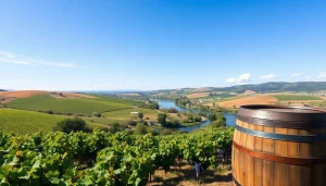 Vibrant vineyards showcasing clarksburg ca's picturesque landscapes and local agriculture in a scenic view.