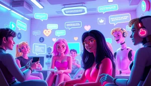 Engaging NSFW AI chat interactions with animated characters in a vibrant virtual space.