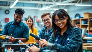 Engaging learning experience at trade schools in southern California with diverse students.