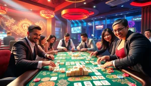 Experience the excitement of Mahjong Ways 2 with players betting at a lively casino.