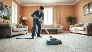 Experience expert carpet cleaning roseville ca with a skilled technician in a cozy living room
