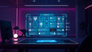 An engaging future workspace showcasing nsfw ai platform with customizable avatars and interactive elements.