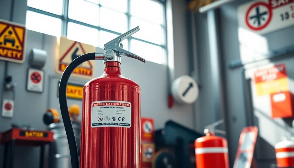 Ensure safety with a pass fire extinguisher prominently displayed for visibility.