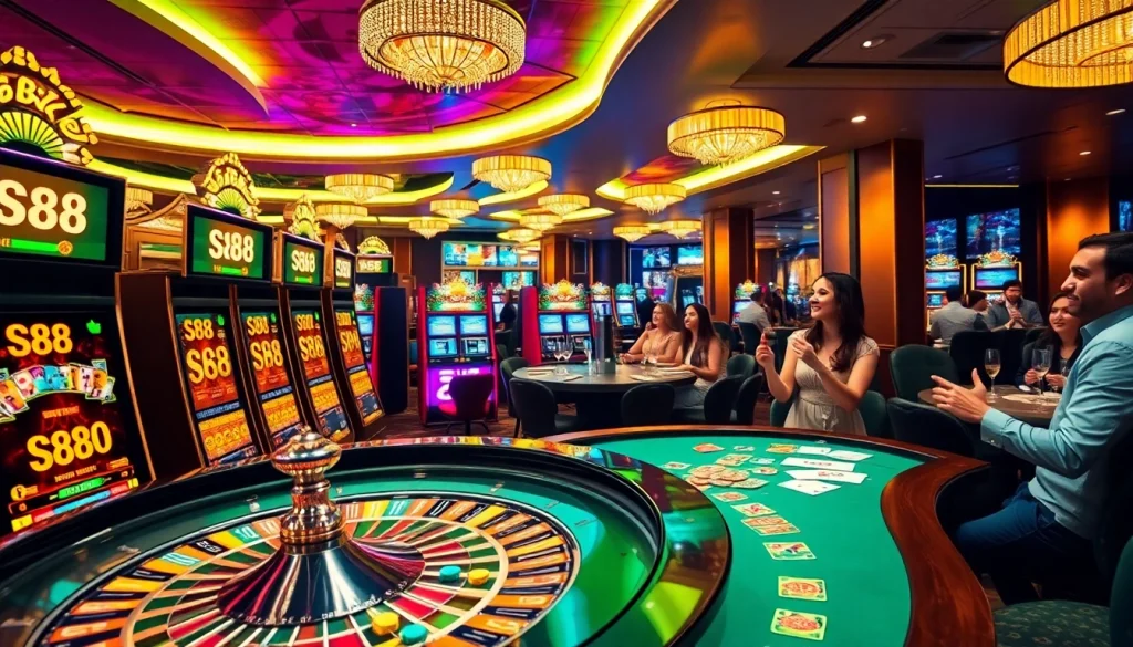 Experience the thrill of winning at S88 with vibrant slot machines and a lively casino atmosphere.