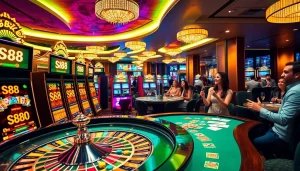 Experience the thrill of winning at S88 with vibrant slot machines and a lively casino atmosphere.