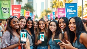 onlyfans models in my area engaging with fans at an outdoor event, showcasing diversity and community.