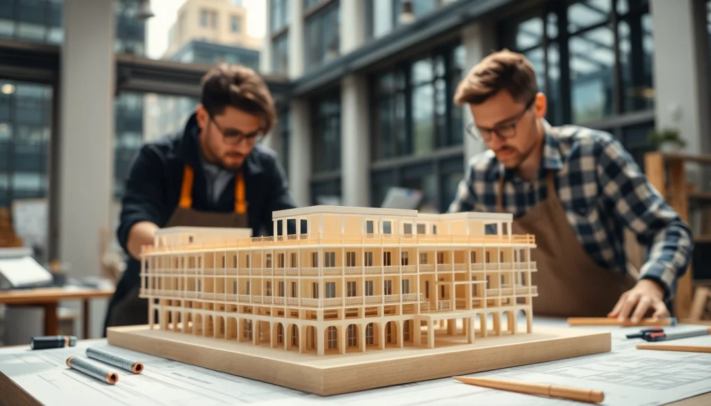 Erstellung von architekturmodellbau Dortmund mit detaillierten Designs und kreativer Atmosphäre.