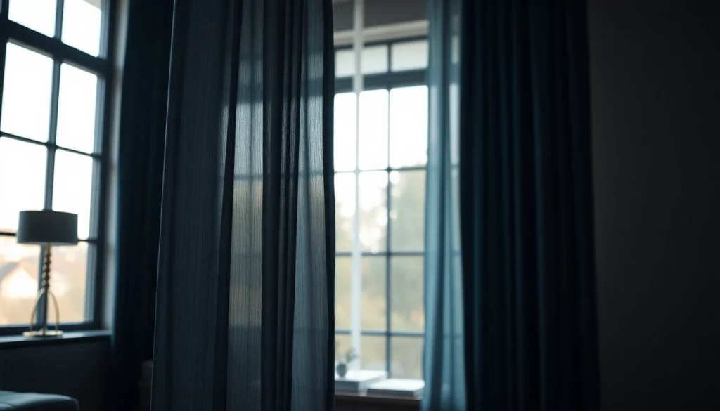 Bekijk stijlvolle verduisterende gordijnen die elegant over de ramen vallen en zorgen voor optimale privacy.