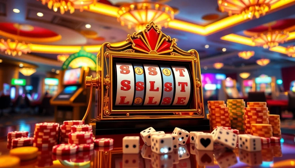 Adegan yang menggugah para pemain meraih kemenangan di mesin slot deposit pulsa mewah dalam suasana kasino yang hidup.