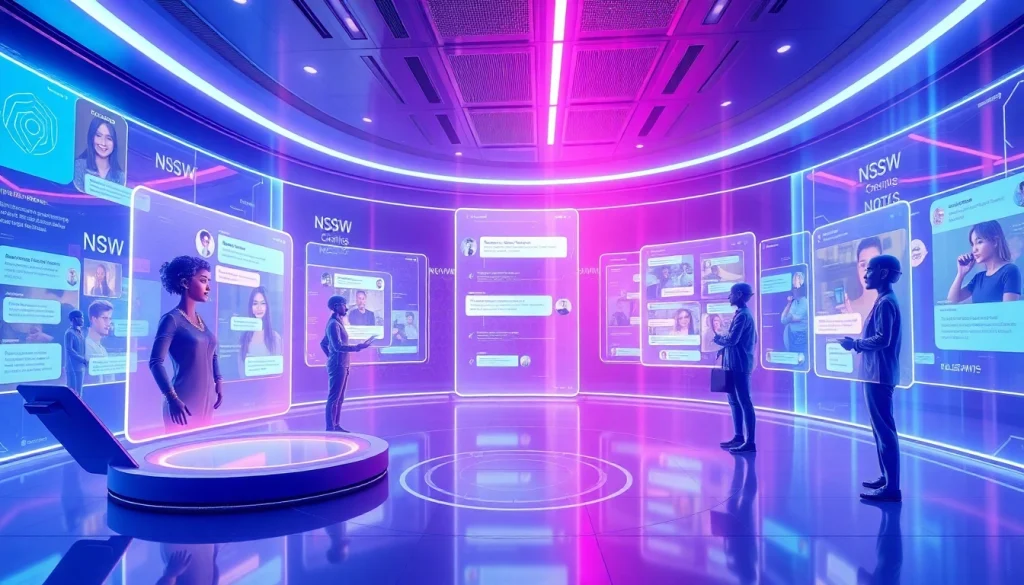 Explore the latest NSFW AI chatbots in a vibrant digital setting.