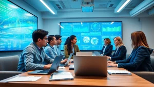 Illustration showcasing how Pretzel uses AI and human experts to enhance collaboration in a modern workspace.