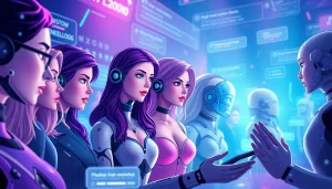 Explore the future of free nsfw ai with engaging chatbot characters in a vibrant digital landscape.