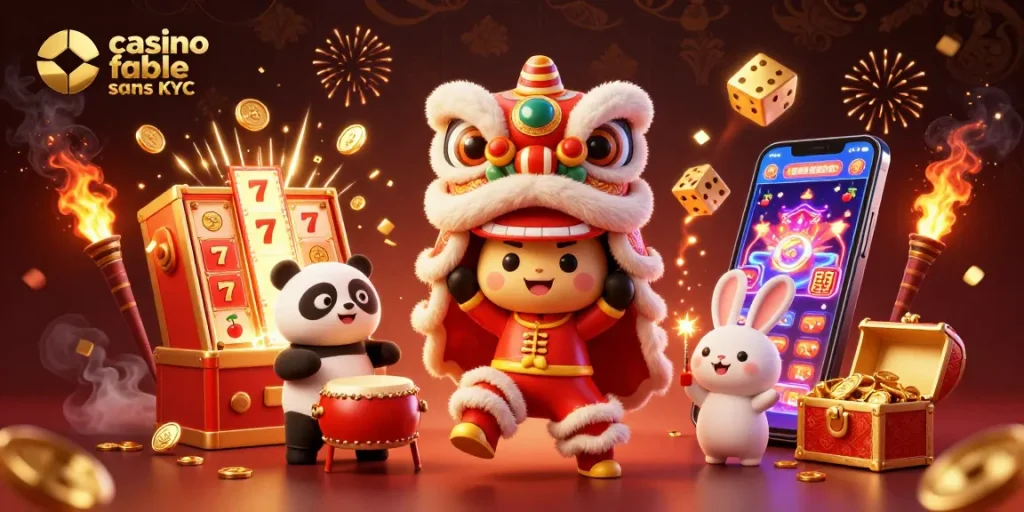 Vivez l'excitation du casino fiable sans KYC avec cette illustration vibrante et dynamique !